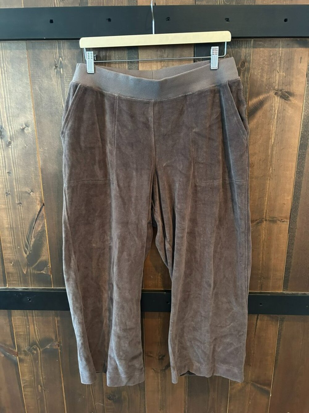 PACT Organic Pure Velour Wide Leg Pant in Graphite Women's Size L